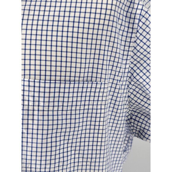J. McLaughlin Men’s Button-Down Shirt | Size L | Blue Checkered Print EUC Preppy - Picture 3 of 8
